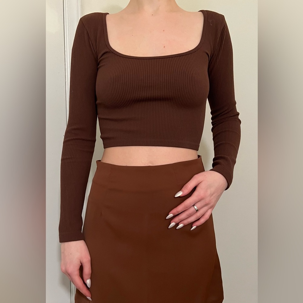 zara ribbed crop